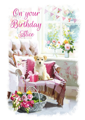 Ling Design Cute Puppy Happy Birthday Card