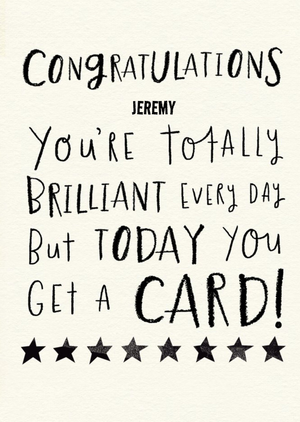 Moonpig Editable Typographic Humorous Congratulations Card