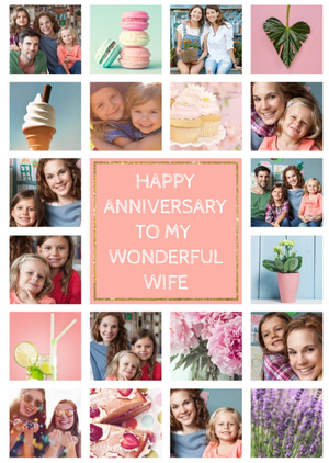 Moonpig Wonderful Wife 20 Photo Upload Anniversary Card