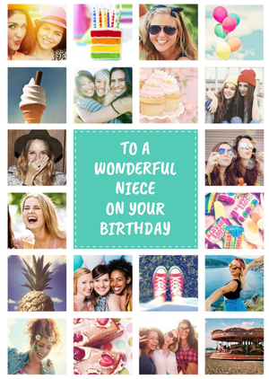 Moonpig Multiple Photo Upload Birthday Card - Niece