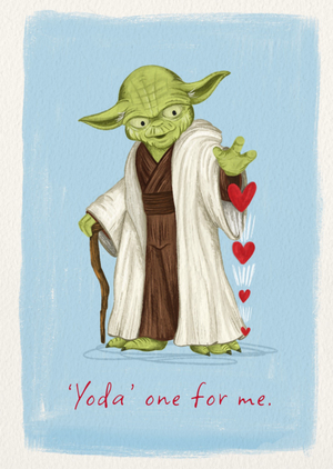Disney Star Wars Funny Yoda One For Me Valentine's Day Card