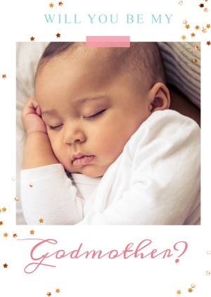 Moonpig Photo Upload Card - New Baby - Godmother