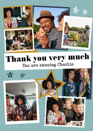 Moonpig Modern Photo Upload Collage Thank You Card