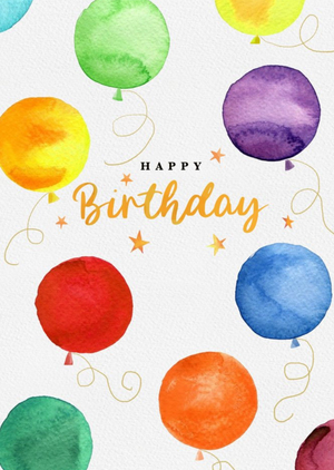 Moonpig Happy Birthday Colourful Balloon Card