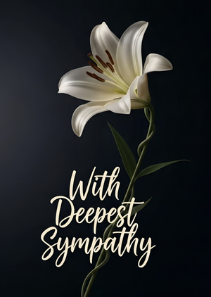 Moonpig With Deepest Sympathy White Lily Card