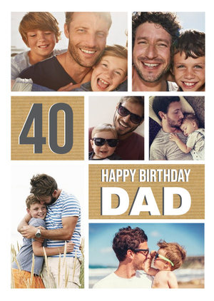 Moonpig Designers Happy 40th Birhday Dad Photo Upload Birthday Card