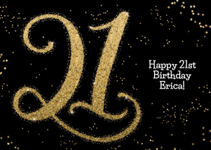 Moonpig Metallic Gold Lettering 21st Birthday Card
