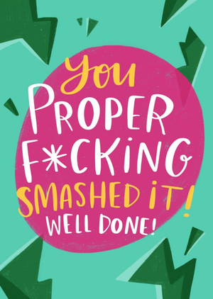 Moonpig Typographic You Smashed It Well Done Rude Congratulations Card