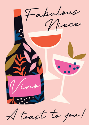 Moonpig Fabulous Niece Drink Illustrated Birthday Card