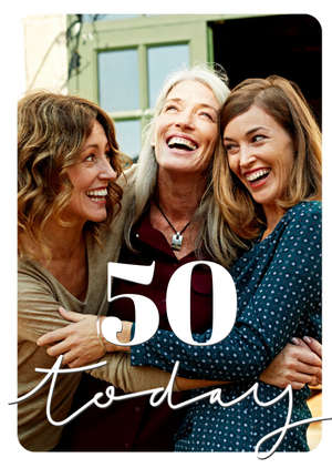 Moonpig 50 Today Minimal Photo Upload Birthday Card