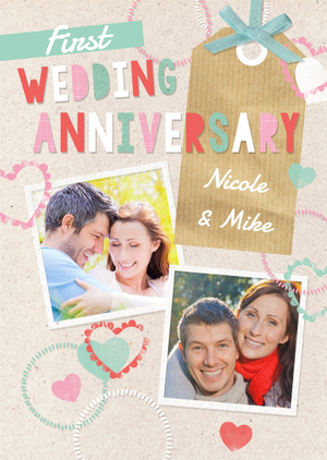 Moonpig 1st Anniversary Card