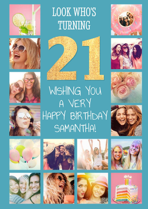 Moonpig Look Whose Turning 21 Multi Photo Upload 21st Birthday Card
