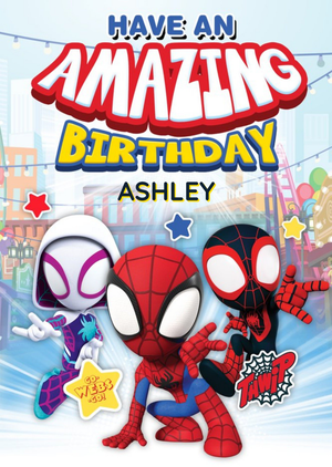 Spiderman Spider Man And Amazing Friends Amazing Birthday Card