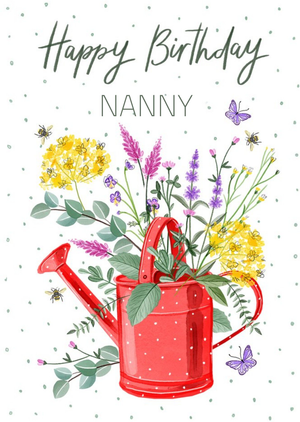 Okey Dokey Design Pretty Birthday Floral Watering Can Card