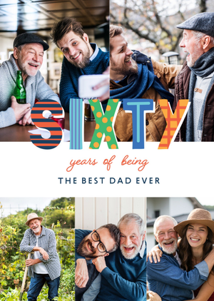 Moonpig Sixty Years Of Being The Best Dad Ever Photo Upload Birthday Card