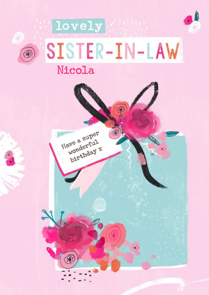 Moonpig Floral Birthday Card - Lovely Sister In Law Sister-In-Law - Birthday Present