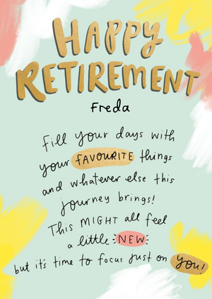 Moonpig Editable Happy News Retirement Card