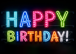 Moonpig Colourful Neon Happy Birthday Card