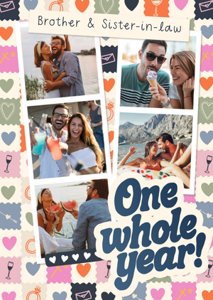 Moonpig One Whole Year Photo Upload Brother & Sister-In-Law Anniversary Card