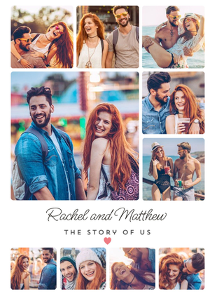 Moonpig Designers 10 Photo Upload The Story Of Us Frameable Anniversary Card