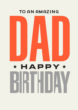 Moonpig Pigment Typographic Big Bold Lettering Dad Birthday Card