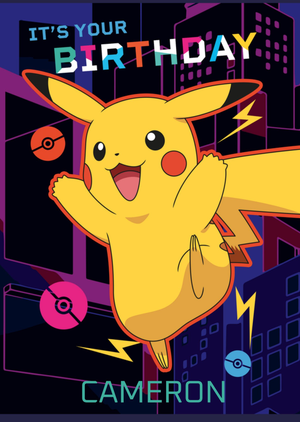 Pokemon PokÃ£Â©Mon Pikachu ItÃ¢â‚¬â„¢S Your Birthday Character Card