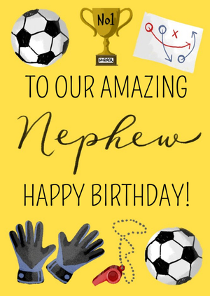 Okey Dokey Design Okey Dokey Illustrated Sport Football Amazing Nephew Birthday Card