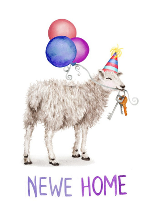 Moonpig Funny Pun Sheep Illustration New Home Card