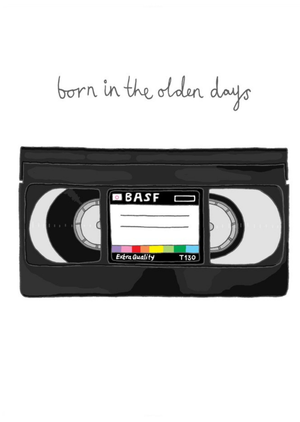 Moonpig Vhs Video Tape Funny Humour Illustration Film Retro Birthday Card