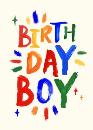 Moonpig Eleanor Bowmer Birthday Boy Painted Typography Birthday Card