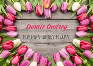Moonpig Limelight Personalised Tulip Auntie Birthday Card