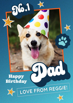 Moonpig Retro Typography Surrounded By Stars From The Dog Birthday Card