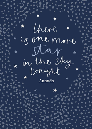 Moonpig One More Star In The Sky Tonight Typographic Sympathy Card