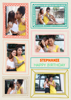 Moonpig Colourful Picture Frame Multi-Photo Card