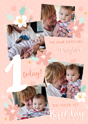 Moonpig Peach Floral 1 Today Daughter Birthday Card