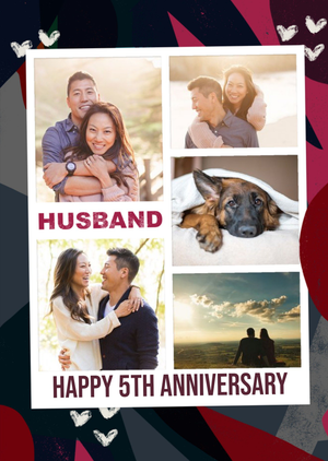 Moonpig For My Husband Photo Card Happy 5th Anniversary