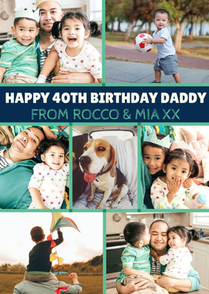 Moonpig Designers Photo Upload Personalised Age Dad Birthday Card
