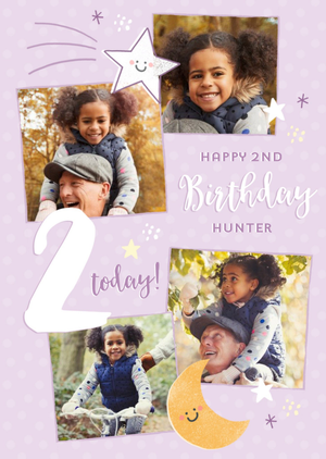 Moonpig Cute 2nd Birthday Photo Upload Birthday Card