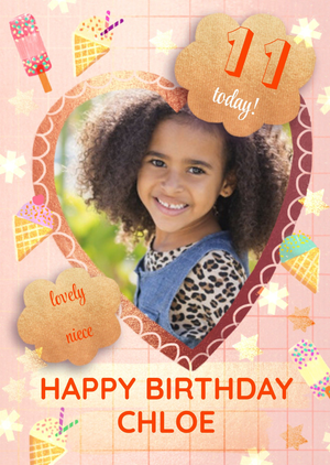 Moonpig Cute Icecream Illustration To A Lovely Niece Photo Upload Birthday Card