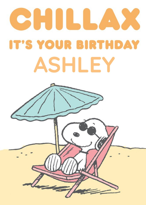 Moonpig Cute Peanuts Snoopy Chillax It's Your Birthday Card