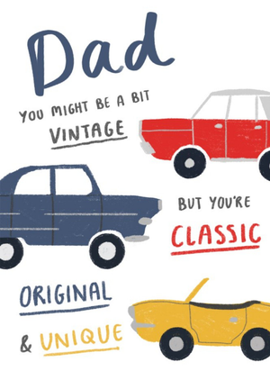 Moonpig Funny Illustrated Vintage Car Birthday Card