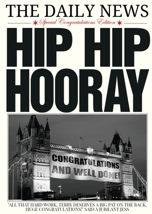 Moonpig Designers The Daily News Hip Hip Hooray Personalised Caption Card