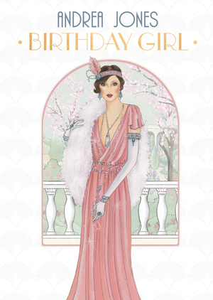 Moonpig Birthday Girl Art Deco Card