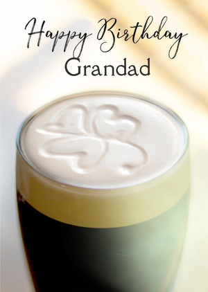 Moonpig Harmonia Ireland Photo Of Shamrock In Beer Birthday Card