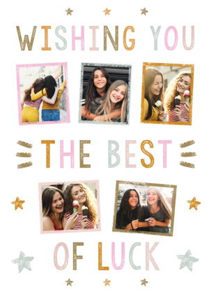 Moonpig Wishing You The Best Of Luck 5 Colourful Photo Upload Frames Good Luck Card
