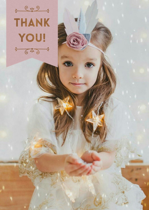 Moonpig Fairy Lights Photo Upload Thank You Christmas Card