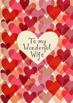 Moonpig Typography In A Heart Shape On A Heart Pattern Background Anniversary Card