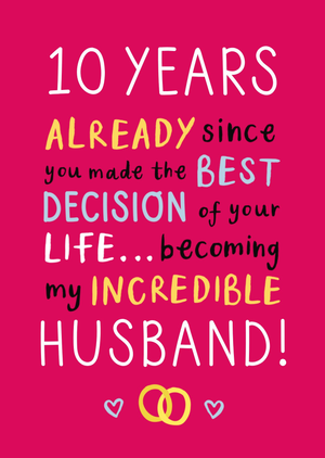 Moonpig My Incredible Husband Anniversary Card