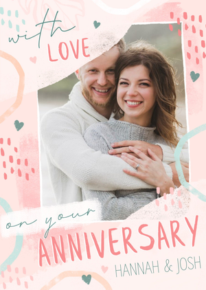 Moonpig With Love On Your Anniversary Photo Upload Card