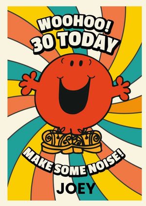 Moonpig Mr Men Little Miss Mr Noisy Woohoo 30 Today Birthday Card